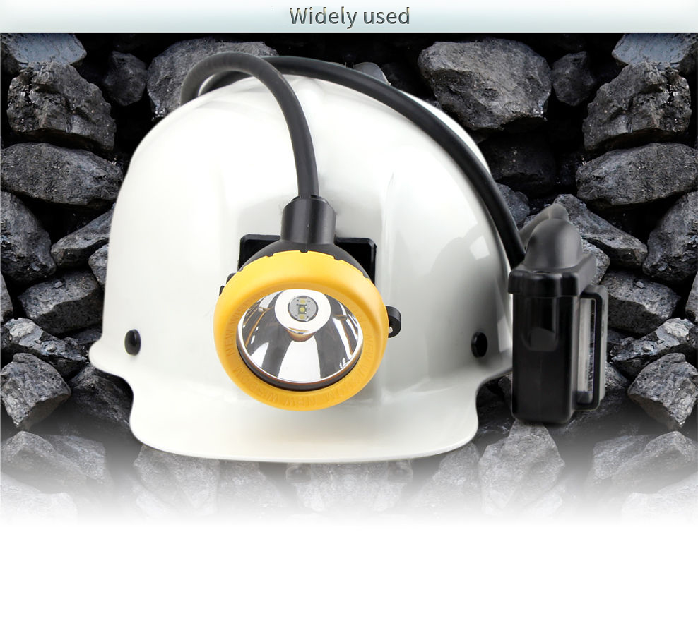 Professional LED miner's cap lamp, brightness of 25000 lux, 13 hours run-time (Standard version). Safe, reliable, long life span of 100000 h. IP68 diving certificated.